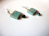 Ethnic Primitive Fish Pottery Glass 2 1/2" Long Dangle Earrings 92517