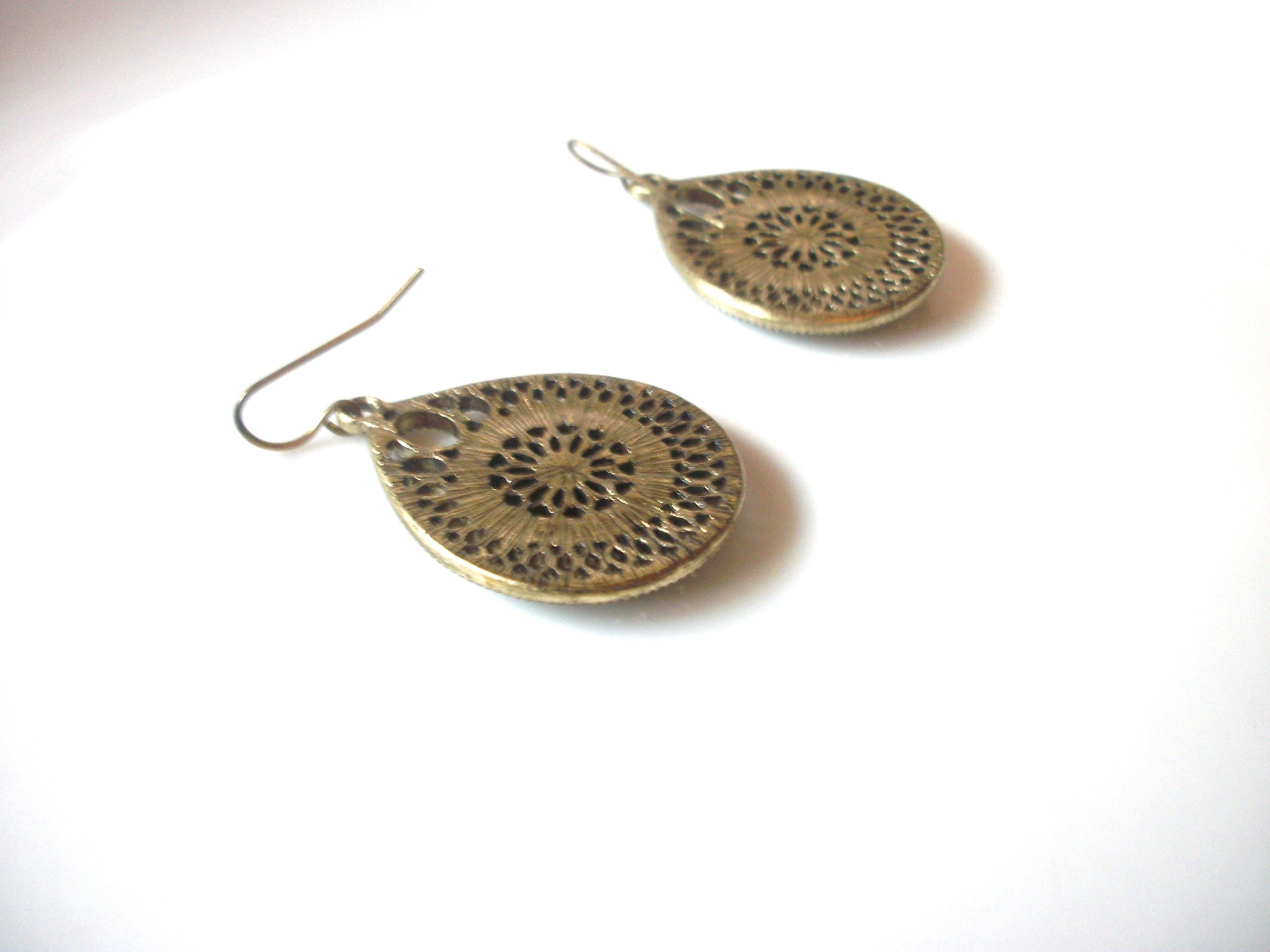 Ethnic Filigree Clear Rhinestone Dangle Earrings 92517