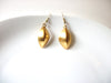 Vintage Matte Gold Toned Modernist Earrings 91617