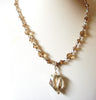 Vintage Champagne Gold Austrian Crystal Pendant Necklace 91617