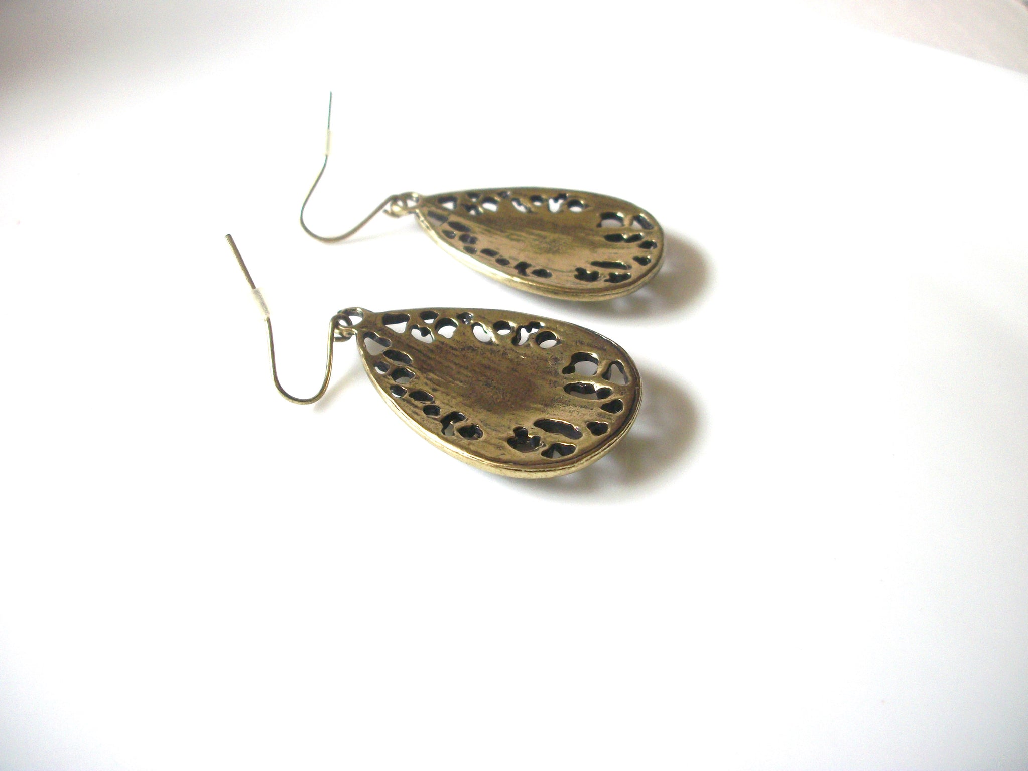 Bohemian Orange Gold Toned Dangle Earrings 91617
