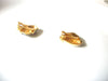 AS IS Designer JS Vintage Gold Toned Enameled Cream White Blue Clip On Earrings 80417