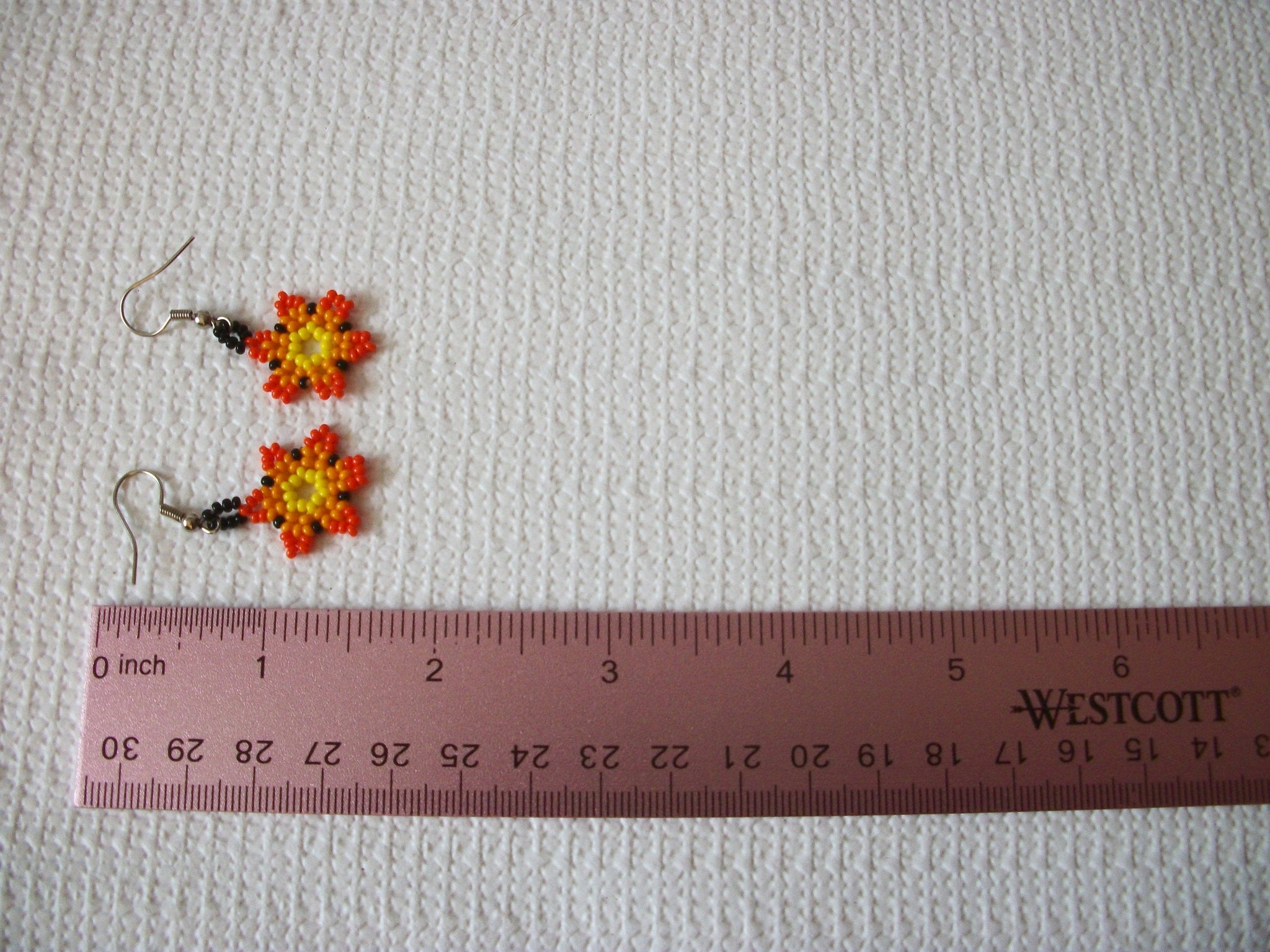 Hand Made Glass Flower Earrings 71218S