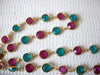 Vintage Stamped Austrian Crystal Teal Fuchsia Necklace 71218Z