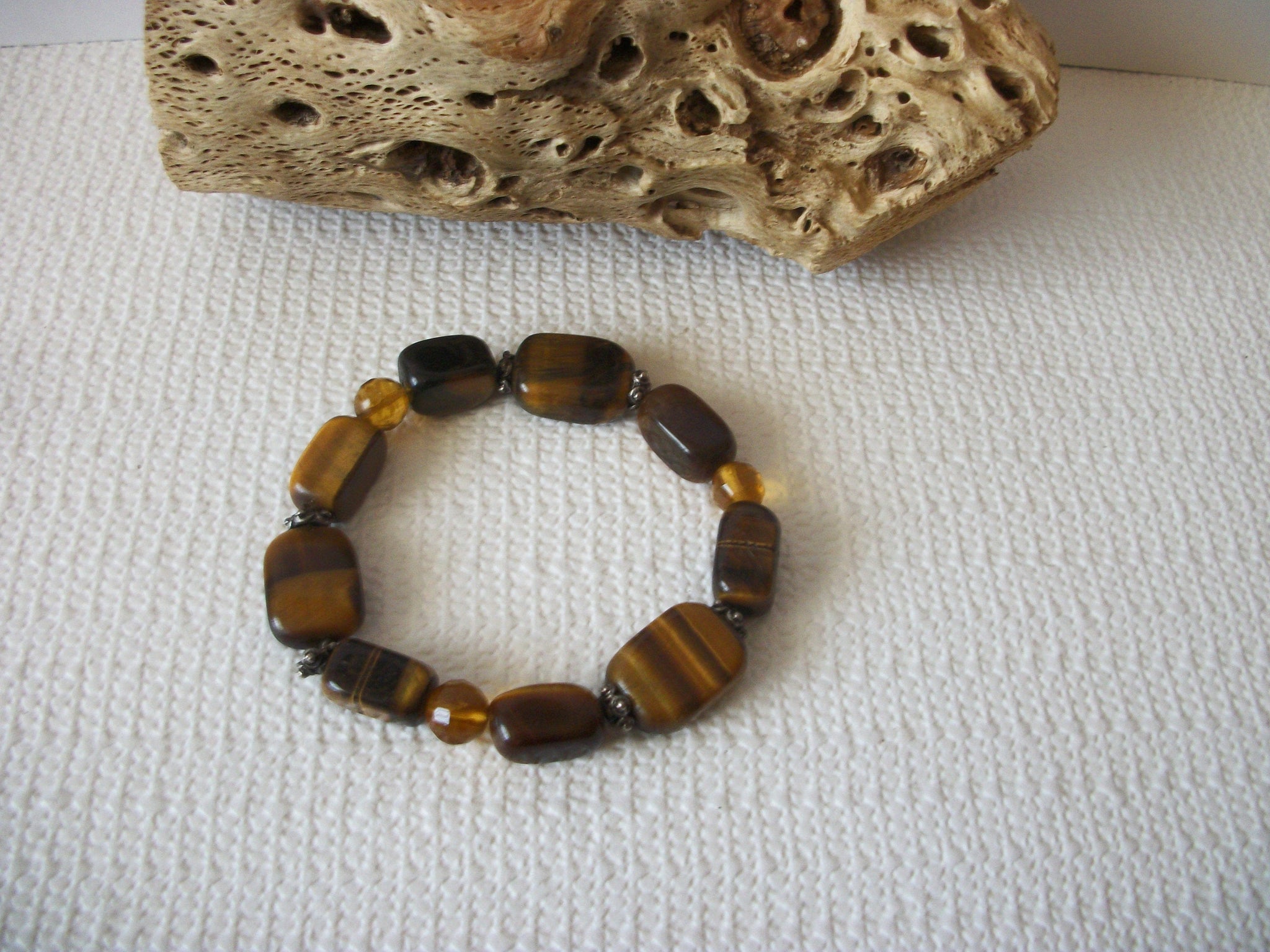 African Tiger Hematite Stretch Bracelet 71218Z