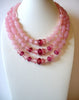 WGERMANY Pink Trumpet Vine Multi Strand Necklace 71218Z