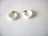 Vintage TRIFARI White Lucite Hoop Earrings 71218Z