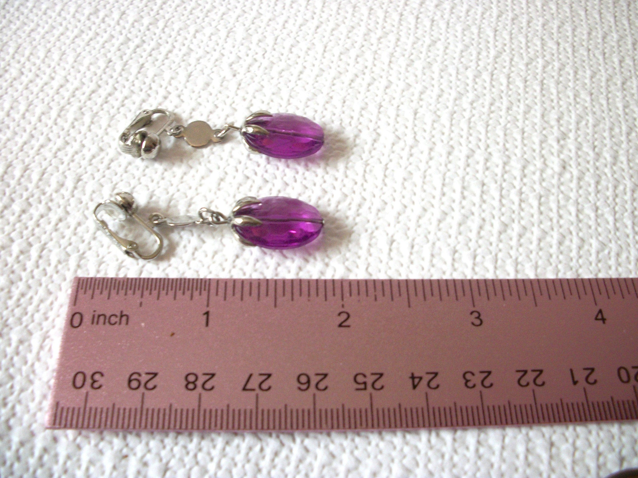 Vintage SARAH Cov Glass Dangling Earrings 71218Z