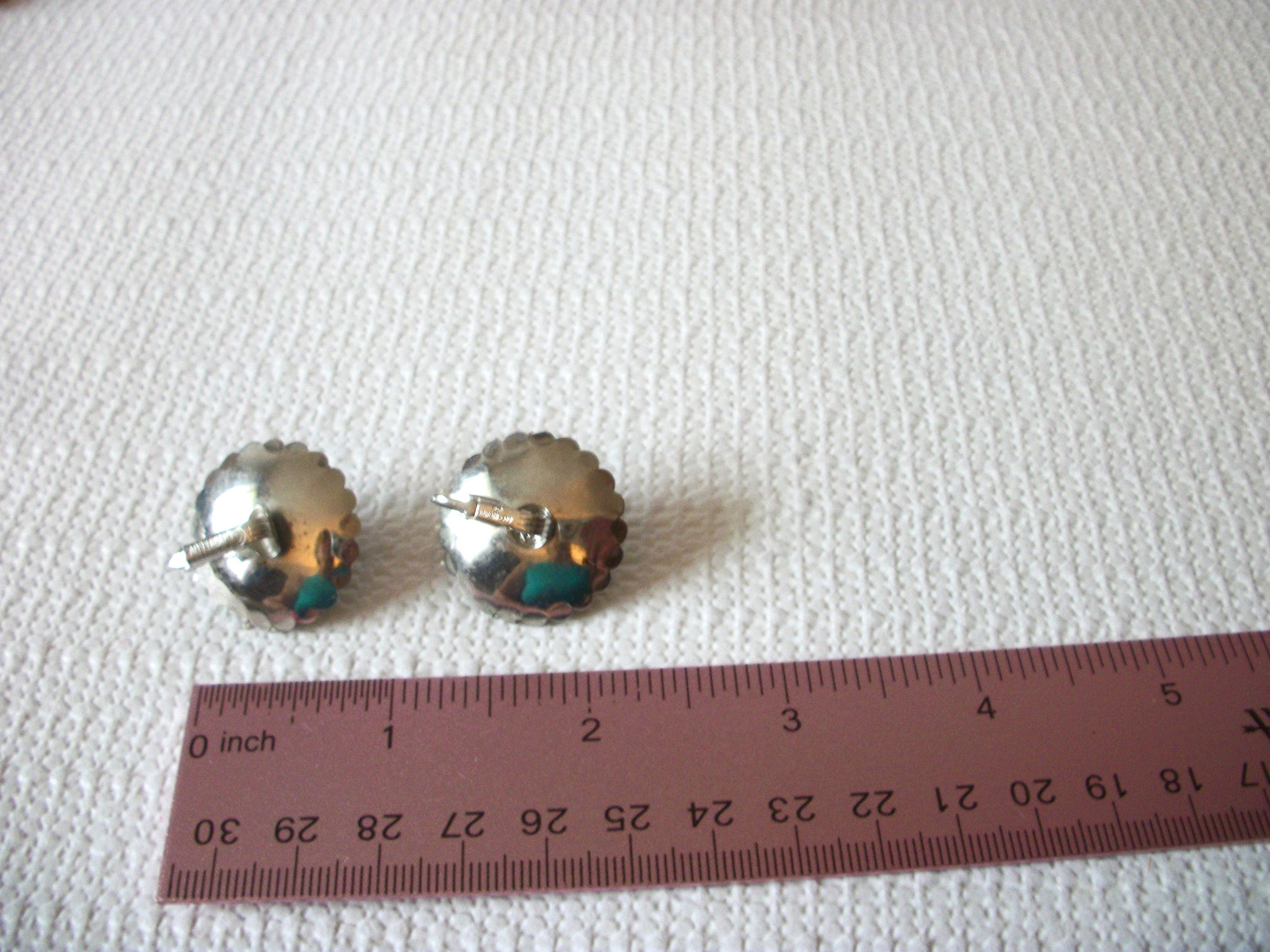 SARAH COV Floral Silver Black Clip On Earrings 71218T