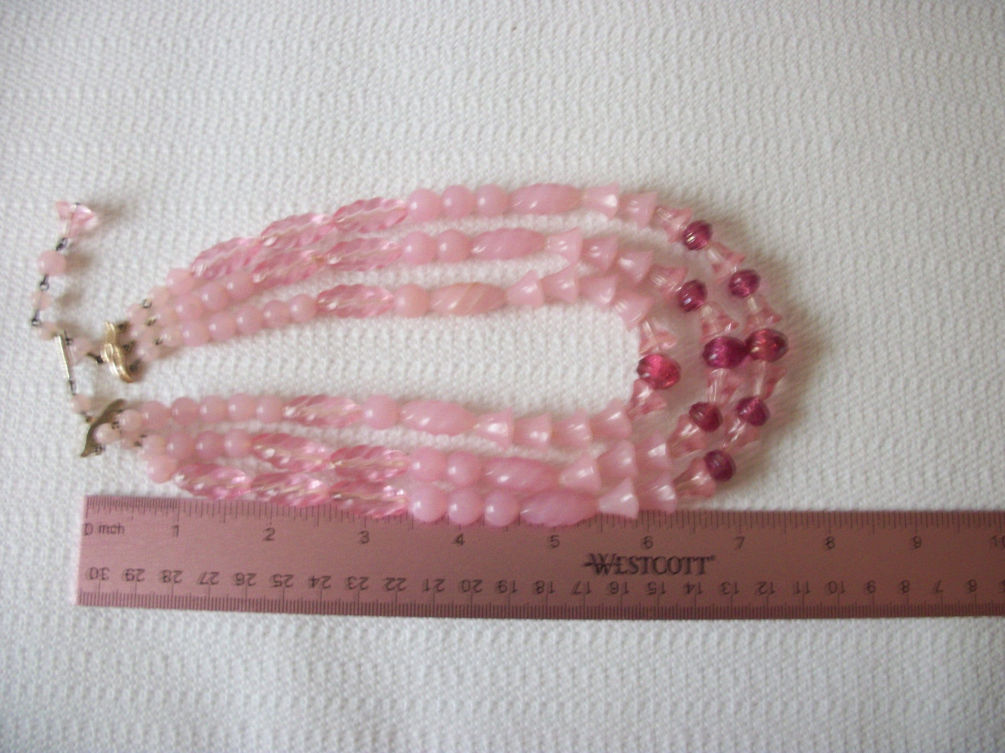 WGERMANY Pink Trumpet Vine Multi Strand Necklace 71218Z