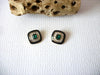 Vintage Green Clear Rhinestones Earrings 71218Z