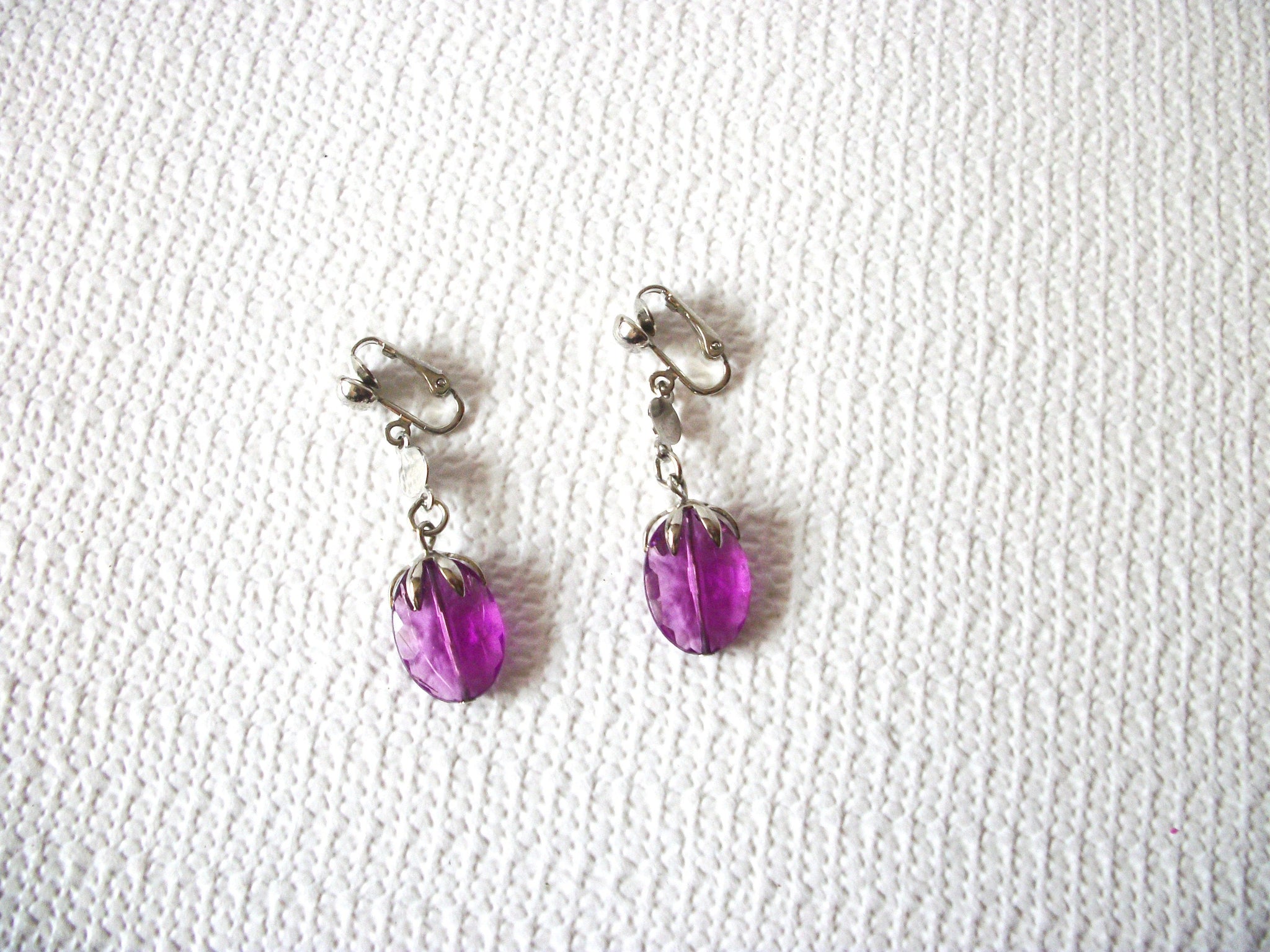 Vintage SARAH Cov Glass Dangling Earrings 71218Z