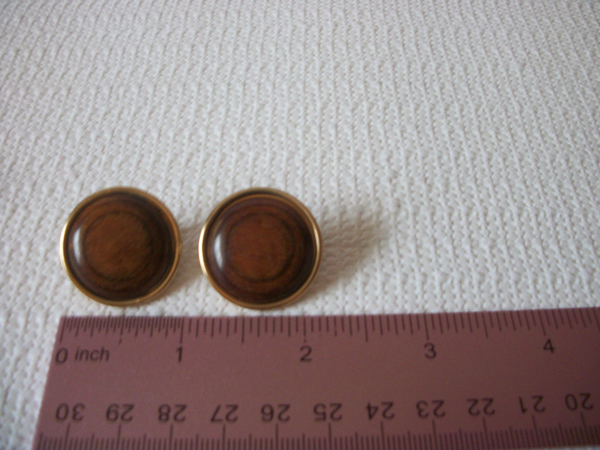 Vintage PARKLANE Marbleized Brown Gold Clip On Earrings 71218T