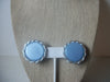 Dream Light Blue Lucite, Silver Tone Dome, Clip On Earrings, Vintage 022421