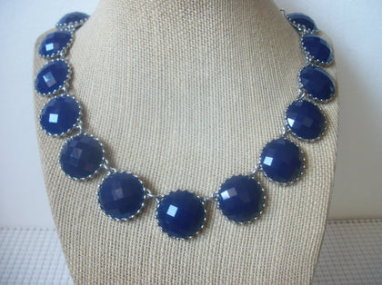 Retro 18" - 21" Dark Blue Panel Silver Tone 030321