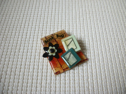Vintage Lucinda Book Pins, Colorful Book Bug Adventures Classics 021321