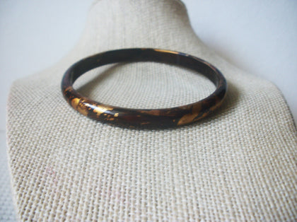 Vintage Bangle Bracelet, Golden Dark Brown, Old Plastic, 70417