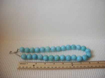 Chunky Retro 18" - 21" Necklace Pretty Blue Acrylic Beads 030221