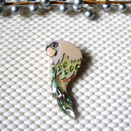 HTF! RARE Lucinda Exotic Bird Macaw Colorful Bejeweled With Rhinestones Island