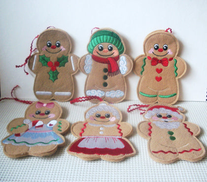 Set of 6 Christmas Ornaments Stocking Stuffers Vintage Hand Made