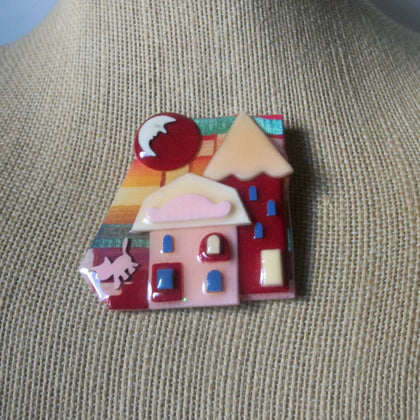 Highly Detailed Lucinda House Pins, Crescent Moon Cat House Of Love 61318