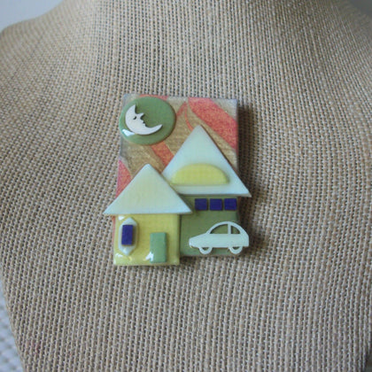 Highly Detailed Lucinda House Pins, Mellow Night Peace Harmony Calm Crescent Moon 61318