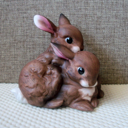 Vintage GOEBEL Porcelain Two Bunnies Easter Figurine C200