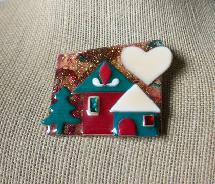 RARE Lucinda House Pins, Glitter Night Love Night Before Christmas 021321