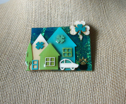 RARE Hard To Find Lucinda House Pins, St Patrick`s Day Clover Shamrock 021321