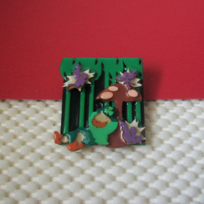 RARE Lucinda Pins Leprechaun Sleeping Under Tree Purple Fairies Good Luck St. Patrick`s Day