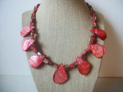 Vintage Orange Dyed Natural Shell Necklace 022721