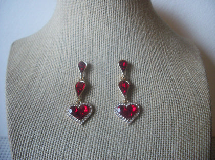 MONET Valentine Hearts, Clear Red Crystals, Pierced Earrings 022521