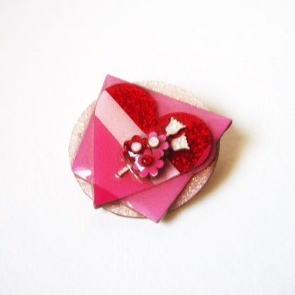 RARE VTG! Lucinda Valentine`s Day Glitter Love Letter Heart Tulip Flower Seal