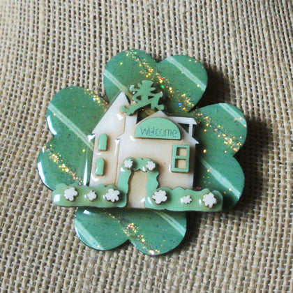 RARE Hard To Find Lucinda Luck Of The Irish Shamrock Clover Glittery Leprechaun 61318