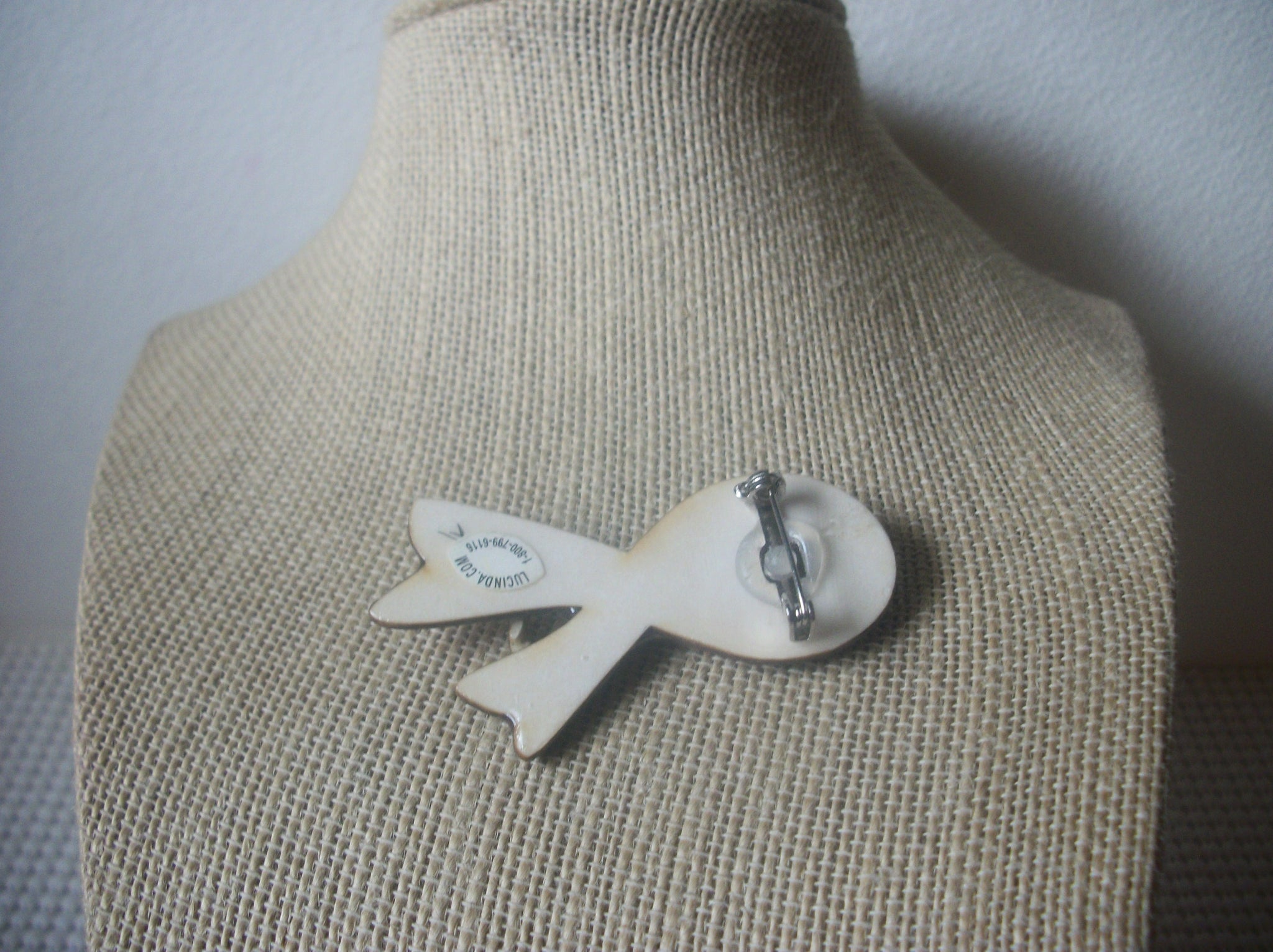 LUCINDA Woman Pins, Cancer Awareness, Ribbon Care Love, Vintage Brooch Pin 60218