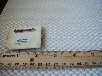 Vintage Lucinda Book Pins, Colorful Check Out Books Liberian 43017