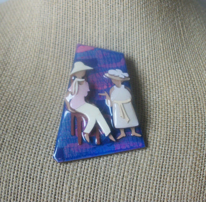 RARE Lucinda Woman Pins, Highly Detailed Love Better Together Unity Friends Forever Our Club 21321