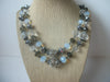 Vintage 16" - 18" Necklace, Signed TRIFARI CROWN, Crystal Glass Beads Layered Icy Tones 72517