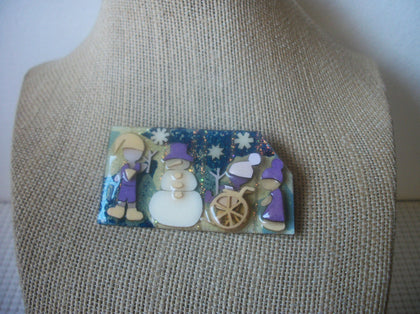 Lucinda Little People Pin, Highly Detailed Snowflakes Glitter Playing Having Fun 021321