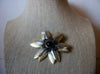 Matte Gold Silver Tone, Maltese Flower Vintage Brooch Pin 022221