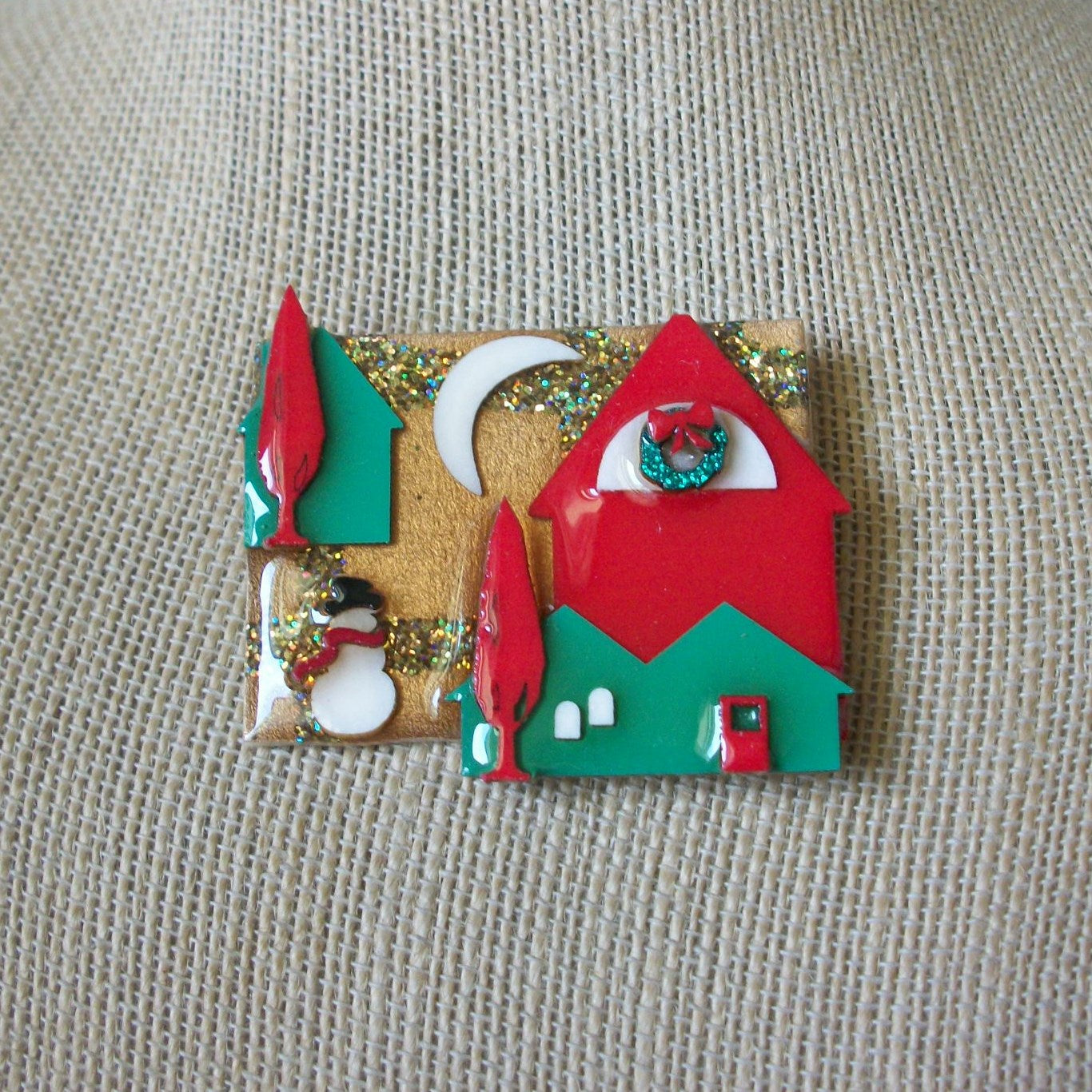 RARE Hard To Find Lucinda House Pins, Christmas Snowman Festive 61318