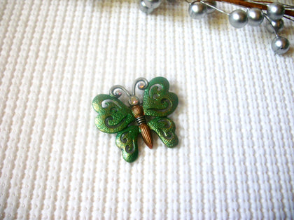 Vintage Brooch Pin Beautiful Signed DD Aurora Borelias Butterfly Silver Tone 91616