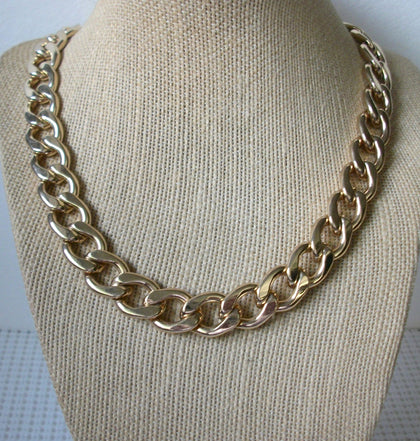 Heavier Gold Tone 18" - 21" Chain Links Adjustable Necklace 030521