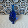 Vintage Cobalt Blue Snail With House German Crystal Glass C300