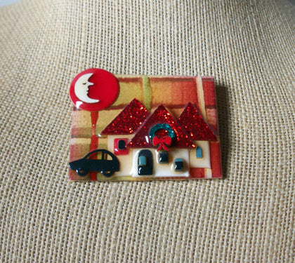 RARE Lucinda House Pins, Moon Glitter Night Love Night Before Christmas 021321