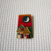 Vintage Lucinda House Pins, Glitter Christmas Black Cat Moon Wreath Festive Holidays 021321