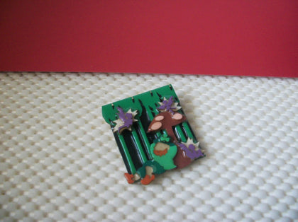 RARE Lucinda Pins Leprechaun Sleeping Under Tree Purple Fairies Good Luck St. Patrick`s Day