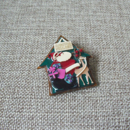 Vintage Lucinda House Pins, RARE Santa Village Reindeer Presents 021321
