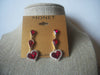 MONET Valentine Hearts, Clear Red Crystals, Pierced Earrings 022521