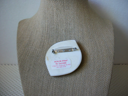 Hard To Find Vintage Lucinda Halloween House Pin, Booo Ghost Glitter 021321